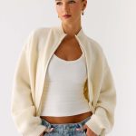 Davy Knit Zip Jacket - Ivory