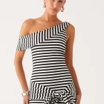 All Day Mini Dress - Black White Stripe
