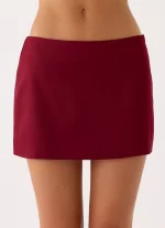 Do It Again Mini Skirt - Dark Cherry - 图片 3