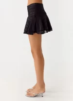 Willow Chiffon Mini Skirt - Black - 图片 3