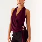 Teaha Wrap Top - Plum