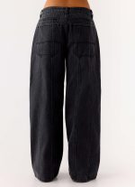 Johnny Low Rise Wide Leg Jeans - Grey Charcoal - 图片 4