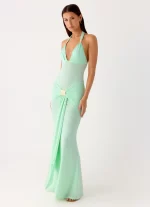 Miyah Halter Hardware Maxi Dress - Mint Blue - 图片 4