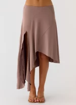 Jisoo Asymmetric Midi Skirt - Desert Taupe - 图片 2