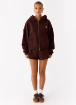Signature Double Zip Up Hoodie - Chocolate - 图片 2