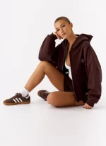Signature Double Zip Up Hoodie - Chocolate - 图片 6