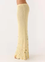 Adelaida Beaded Crochet Maxi Skirt - Yellow - 图片 4