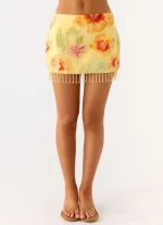 Bliss Beaded Mini Skirt - Floral Beaded