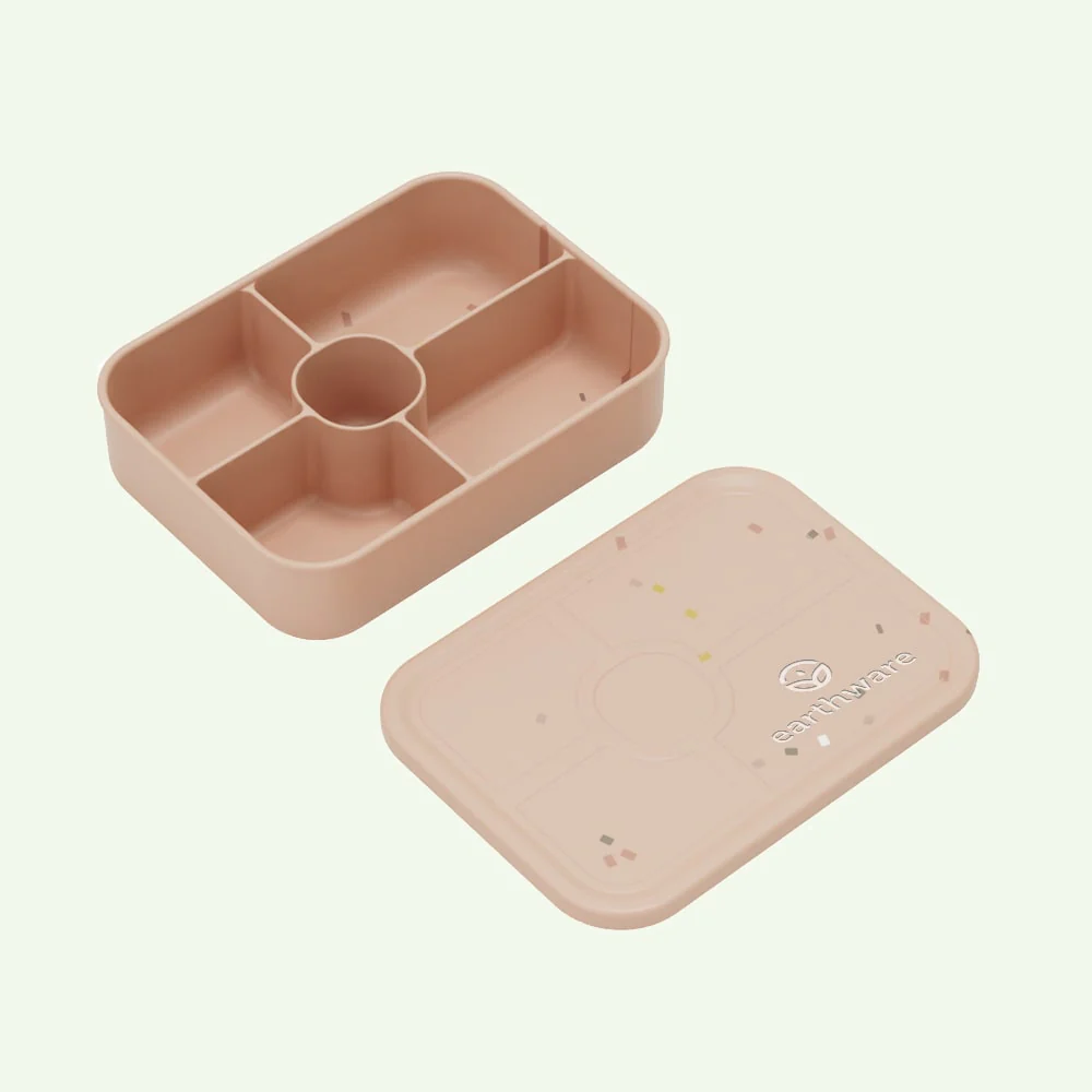 BC0821A2-C76B-B9DE-AE5E-C4EBF7DDEF27.webp No-Tox Silicone Bento Lunch Box - 5 Compartments - Confetti Pink (1.2L) - Image 1