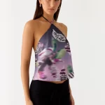 Twisted Love Halter Top - Ombre Floral Affair