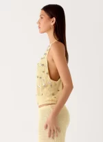 Adelaida Beaded Crochet Top - Yellow - 图片 6