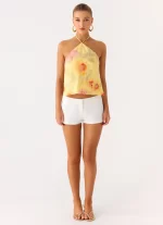 Bliss Beaded Halter Top - Floral Beaded - 图片 8