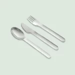 Stainless Steel 3 Piece Reusable Cutlery Set with Protective Silicone Sleeve - Terracotta - Image 2