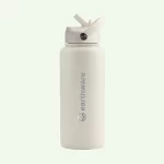 Earth Bottle Premium Insulated Water Bottle with 2 x Caps - Cream (1L) - Image 2