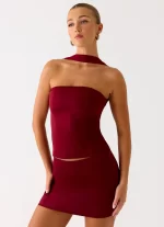 Do It Again Mini Skirt - Dark Cherry - 图片 7