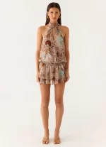 Rhodanthe Drop Waist Mini Dress - Desert Blur - 图片 4