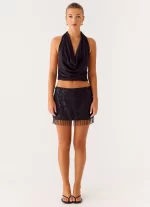 Overload Beaded Mini Skirt - Black - 图片 2