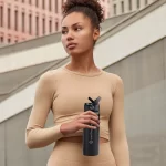 Earth Bottle Premium Insulated Water Bottle with 2 x Caps - Black (550ml) - Image 7