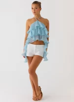 Inna Frill Halter Top - Aqua - 图片 5