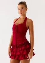 Someone Else Mini Skort - Dark Cherry - 图片 8