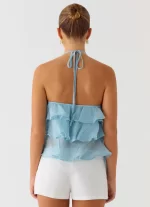 Inna Frill Halter Top - Aqua - 图片 3