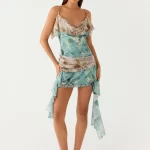 Meylissa Hanky Mini Dress - Aqua Blur