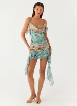 Meylissa Hanky Mini Dress - Aqua Blur