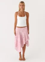 Kia Low Rise Asymmetrical Midi Skirt - Vintage Floral - 图片 2