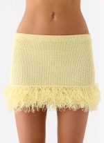 Elyssa Knit Mini Skirt - Lemon - 图片 5