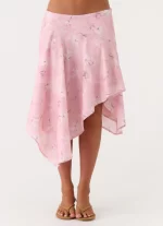 Kia Low Rise Asymmetrical Midi Skirt - Vintage Floral