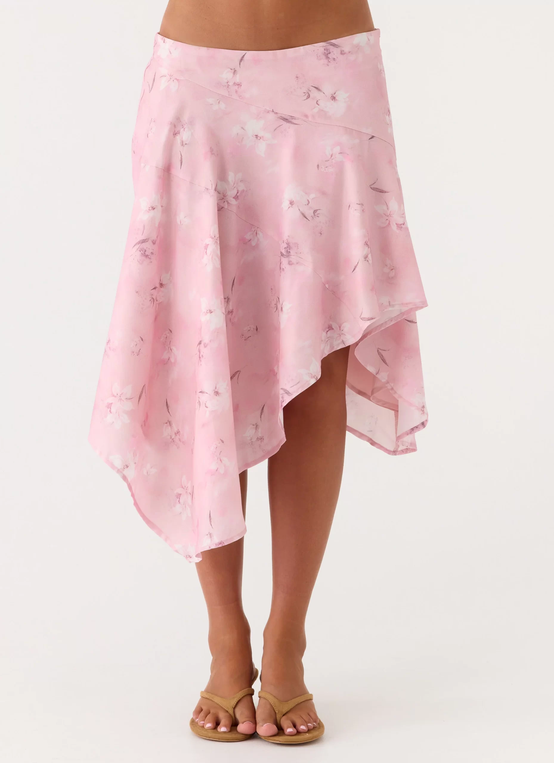 E42A4079-28DD-9A66-61D1-56110324DD42.webp Kia Low Rise Asymmetrical Midi Skirt - Vintage Floral - 图片 1