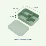 No-Tox Silicone Bento Lunch Box - 5 Compartments - Confetti Pink (1.2L) - Image 2