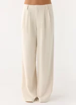 Delong Low Rise Linen Pants - Oatmeal - 图片 5