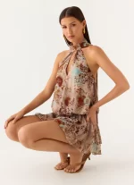 Rhodanthe Drop Waist Mini Dress - Desert Blur - 图片 6