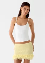 Elyssa Knit Mini Skirt - Lemon - 图片 6