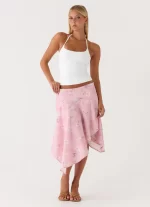 Kia Low Rise Asymmetrical Midi Skirt - Vintage Floral - 图片 6