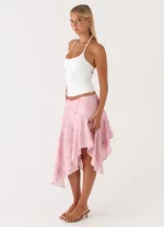 Kia Low Rise Asymmetrical Midi Skirt - Vintage Floral - 图片 5