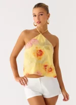 Bliss Beaded Halter Top - Floral Beaded - 图片 5