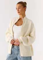 Davy Knit Zip Jacket - Ivory - 图片 6