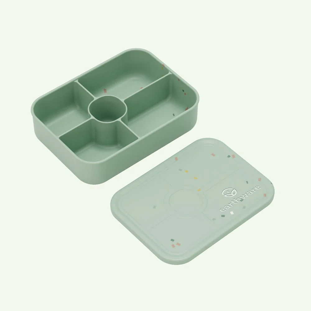FBB10878-D031-2CFF-0B18-CA3636B5B076.webp No-Tox Silicone Bento Lunch Box - 5 Compartments - Confetti Olive (1.2L) - Image 1