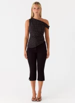 Stereotype One Shoulder Top - Black Polkadot - 图片 6
