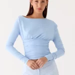 Liana Long Sleeve Top - Blue